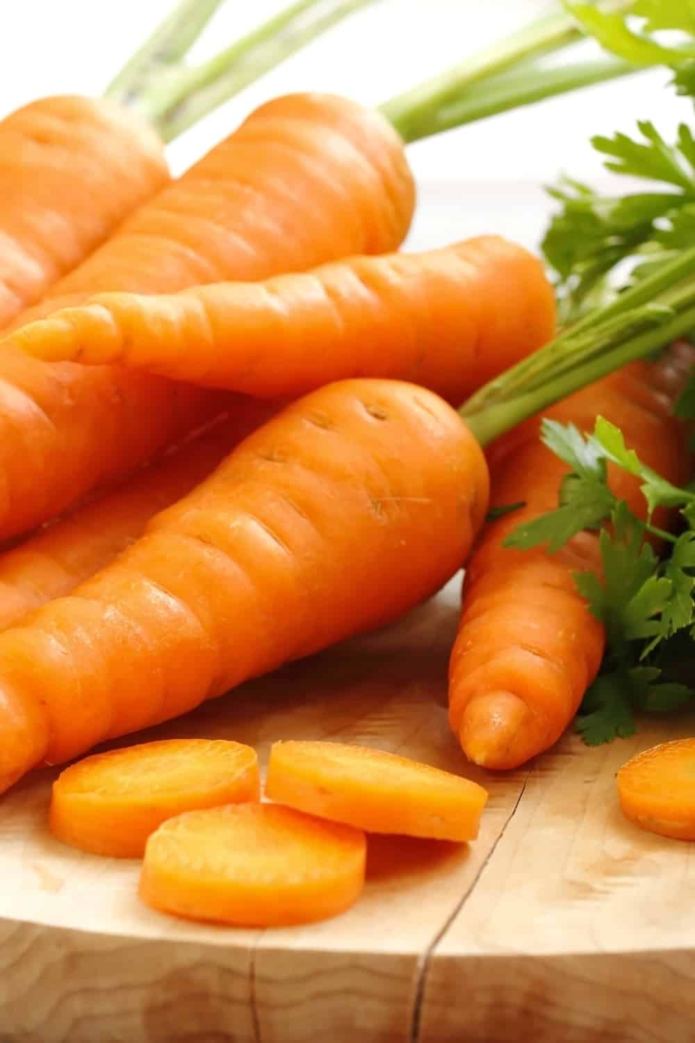 carrots on a brown board