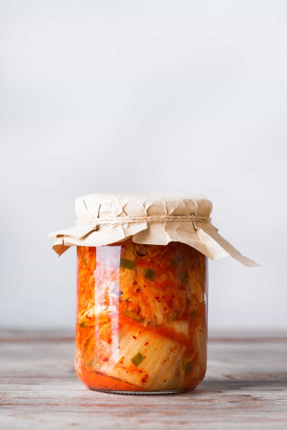 kimchi cabbage in a jar