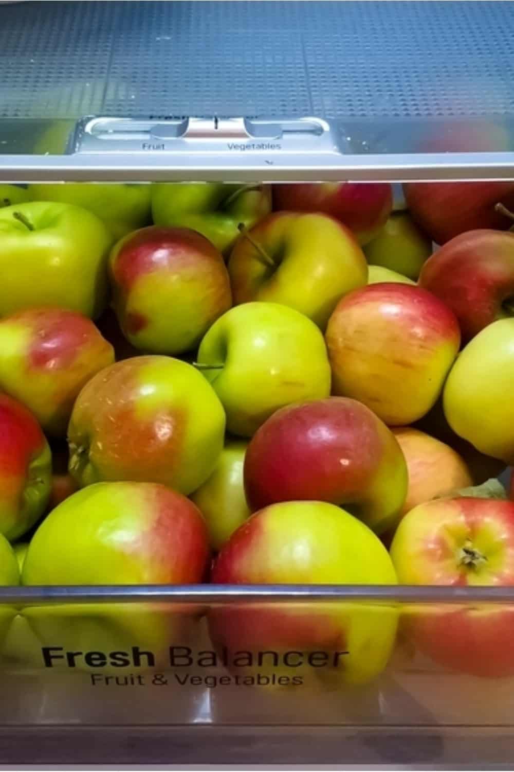 delicious apples in the fridge