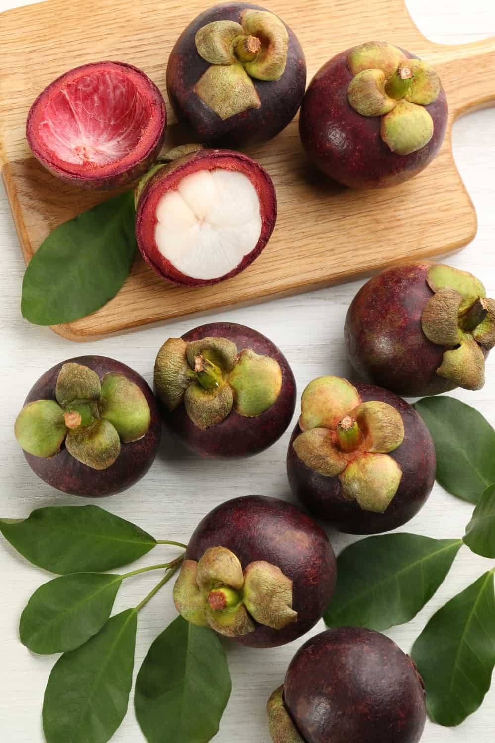 mangosteen on a cutting board