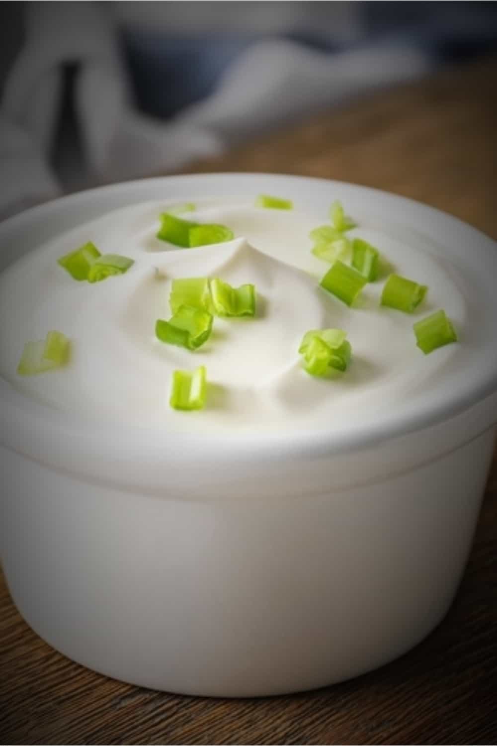 Sour Cream in a white container