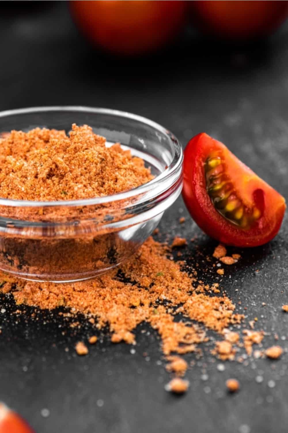 Tomato Powder in a bowl on the table