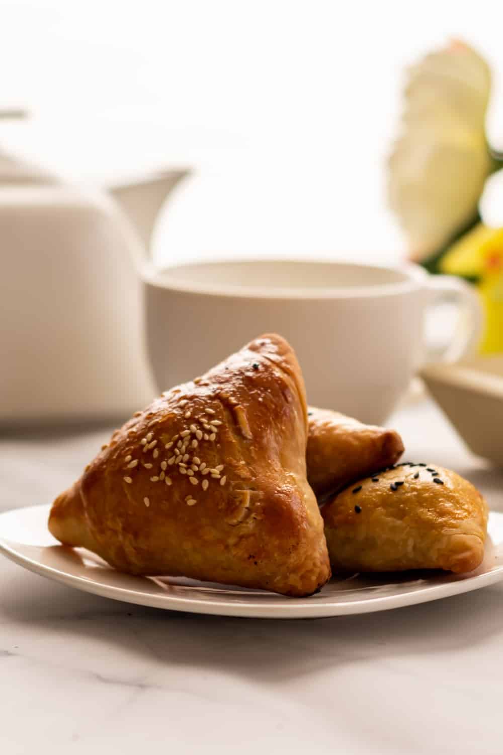 Uzbek samosa made of filo dough and meat