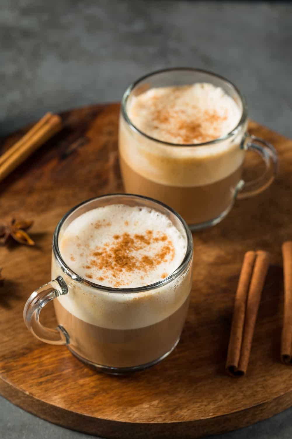 Warm Dirty Chai Latte with Milk and Spices