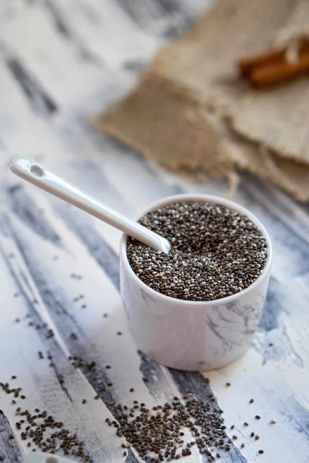chia seeds isolated on table