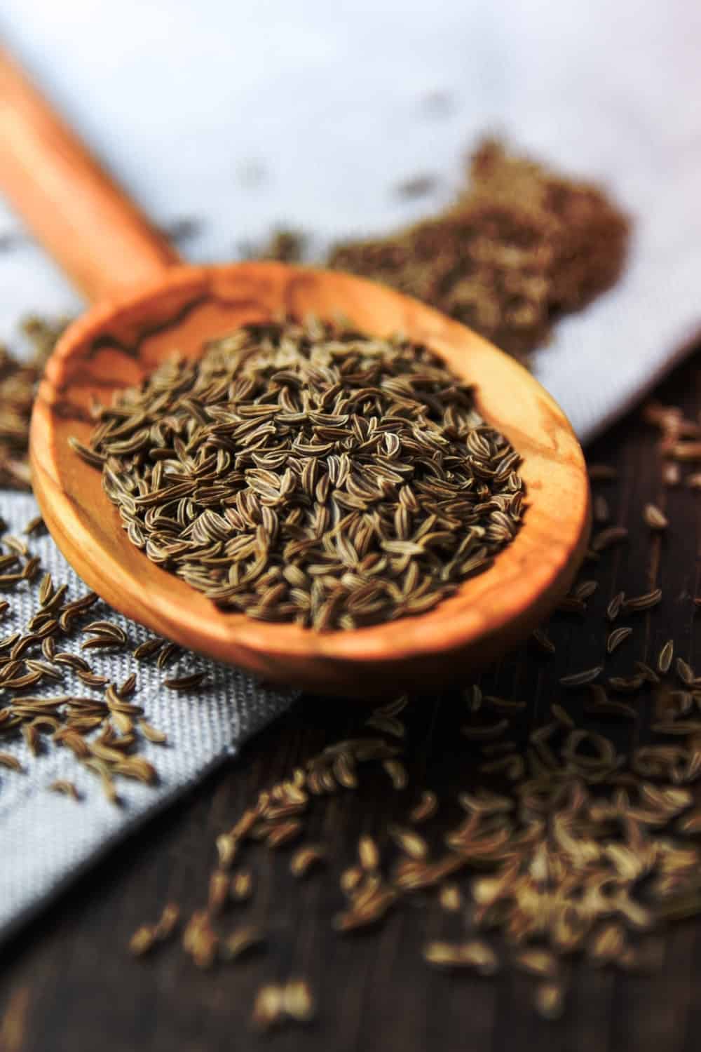 Caraway Seed on Wooden Spoon Spice