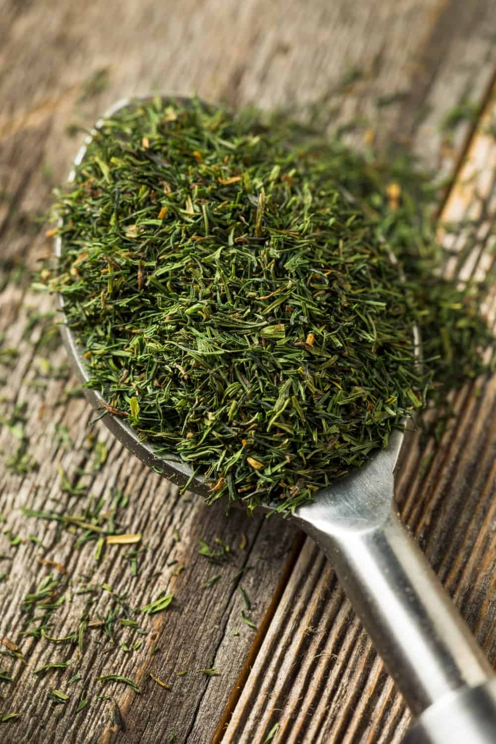 Dried Green Organic Dill Spice in a Bowl