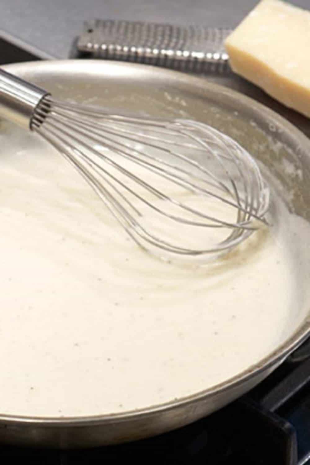 woman mixes Cheese Roux Concentrate