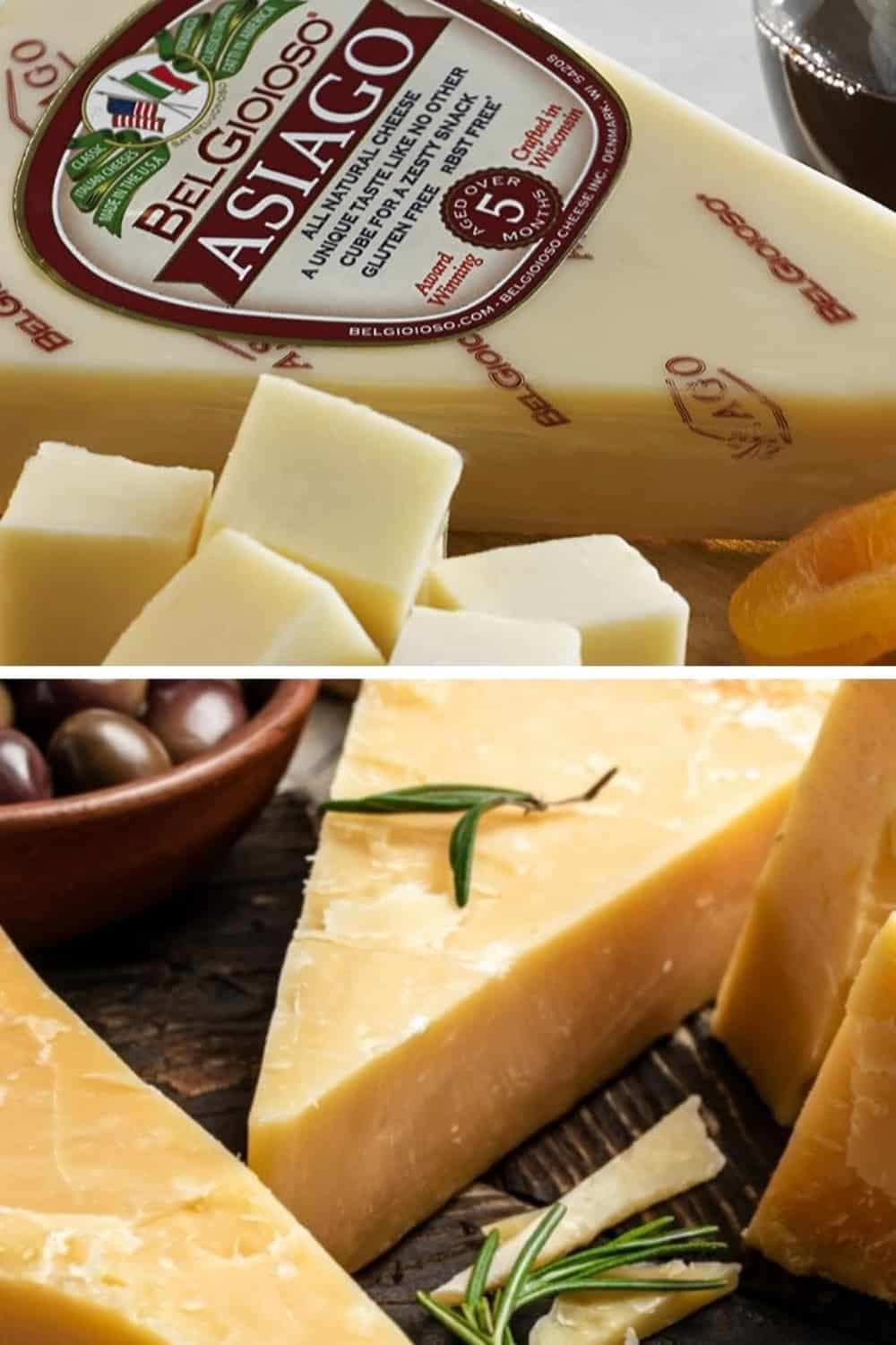 Decoding 7 Differences Between Asiago And Parmesan   Asiago And Parmesan Cheese On Wooden Boards 