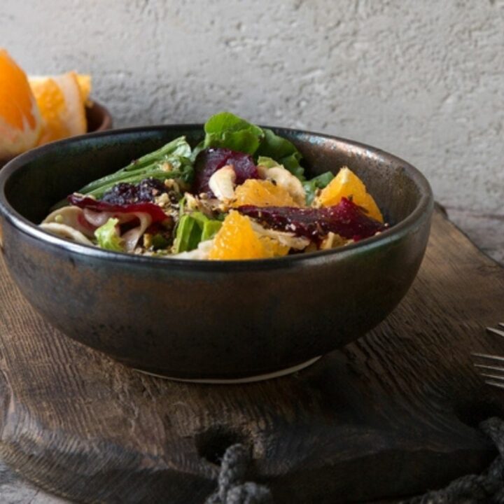 Salada de beterraba, laranja e funcho