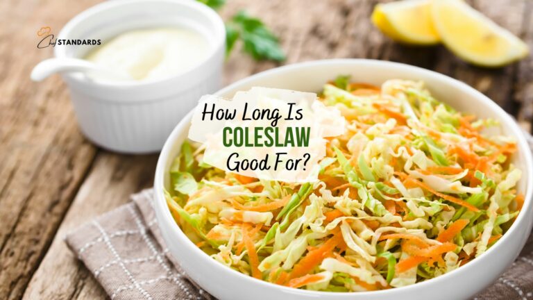 photo of coleslaw on a wooden table