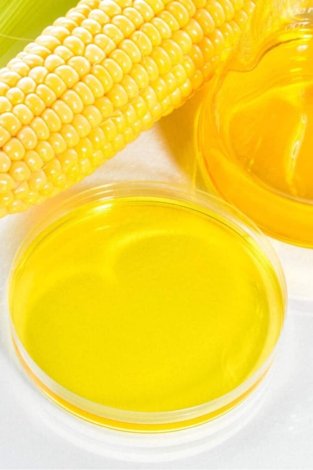 corn and a bowl of syrup in a bowl