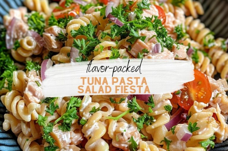 flavor-packed, colorful tuna pasta salad