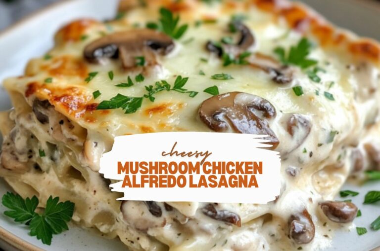 Mushroom Chicken Alfredo Lasagna