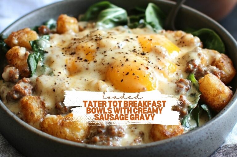 Tater Tot Breakfast Bowls With Creamy Sausage Gravy