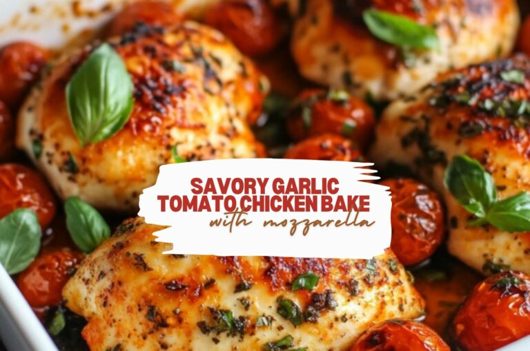 Savory Garlic Tomato Chicken Bake With Mozzarella