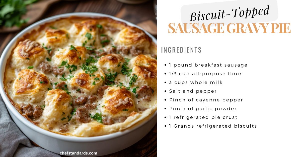 Biscuit-Topped Sausage Gravy Pie