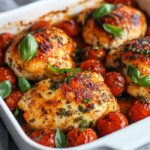 Savory Garlic Tomato Chicken Bake with Mozzarella