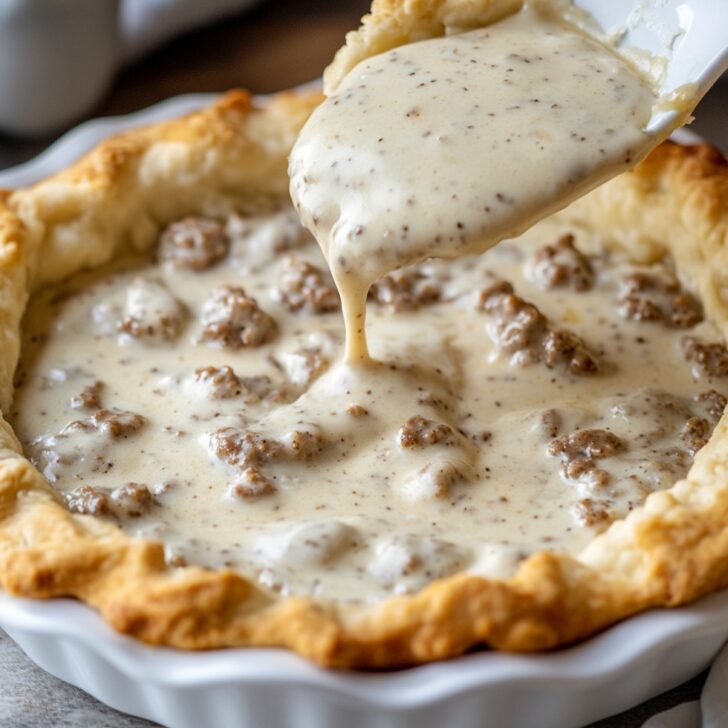 Biscuit-Topped Sausage Gravy Pie