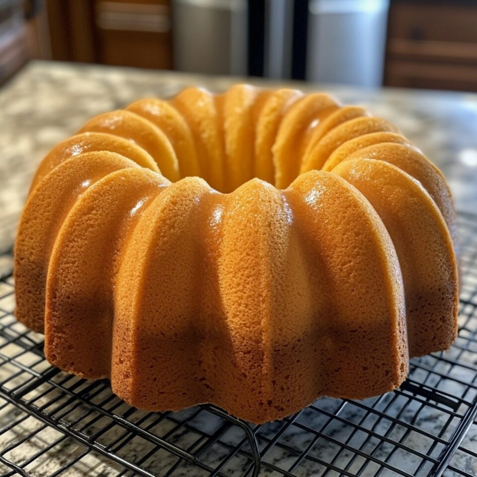Sweet and buttery honey bun pound cake