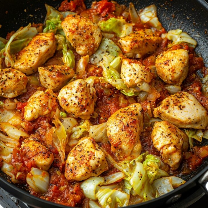 Easy And Flavorful Cabbage Sautéed with Chicken