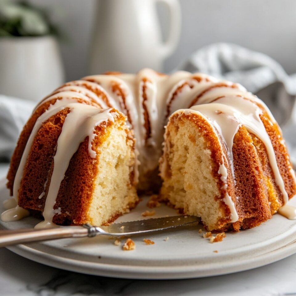 Sweet and buttery honey bun pound cake
