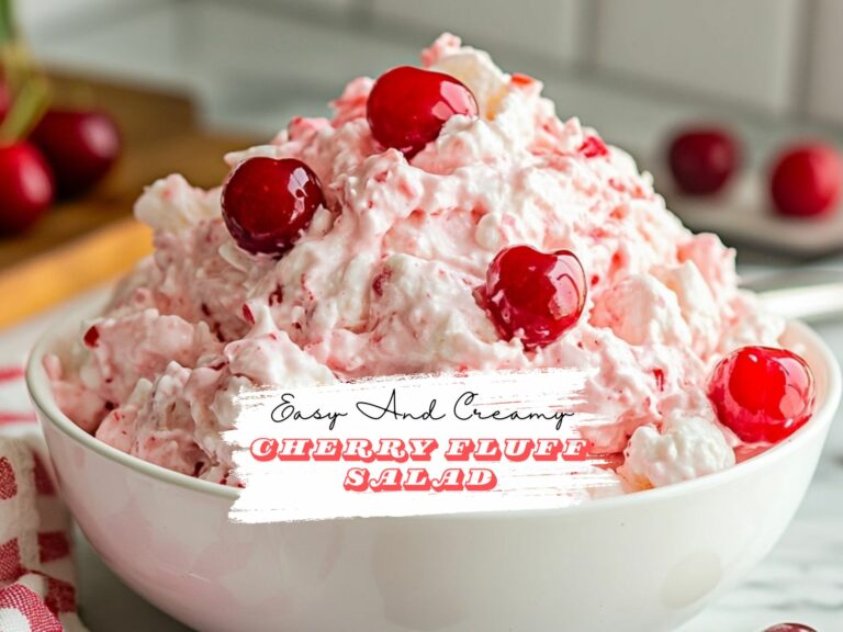 Irresistible Cherry Fluff Salad In A Bowl