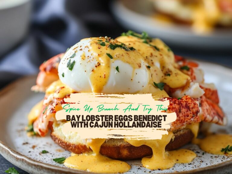 Delicious Bay Lobster Eggs Benedict With Cajun Hollandaise Served On A Plate