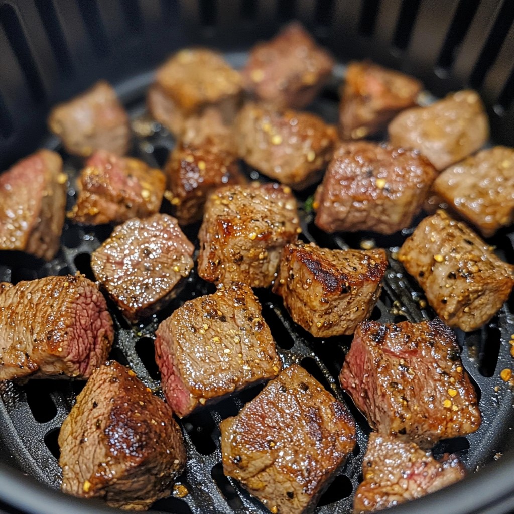 Easy And Delicious Air Fryer Garlic Butter Steak Bites and Potatoes