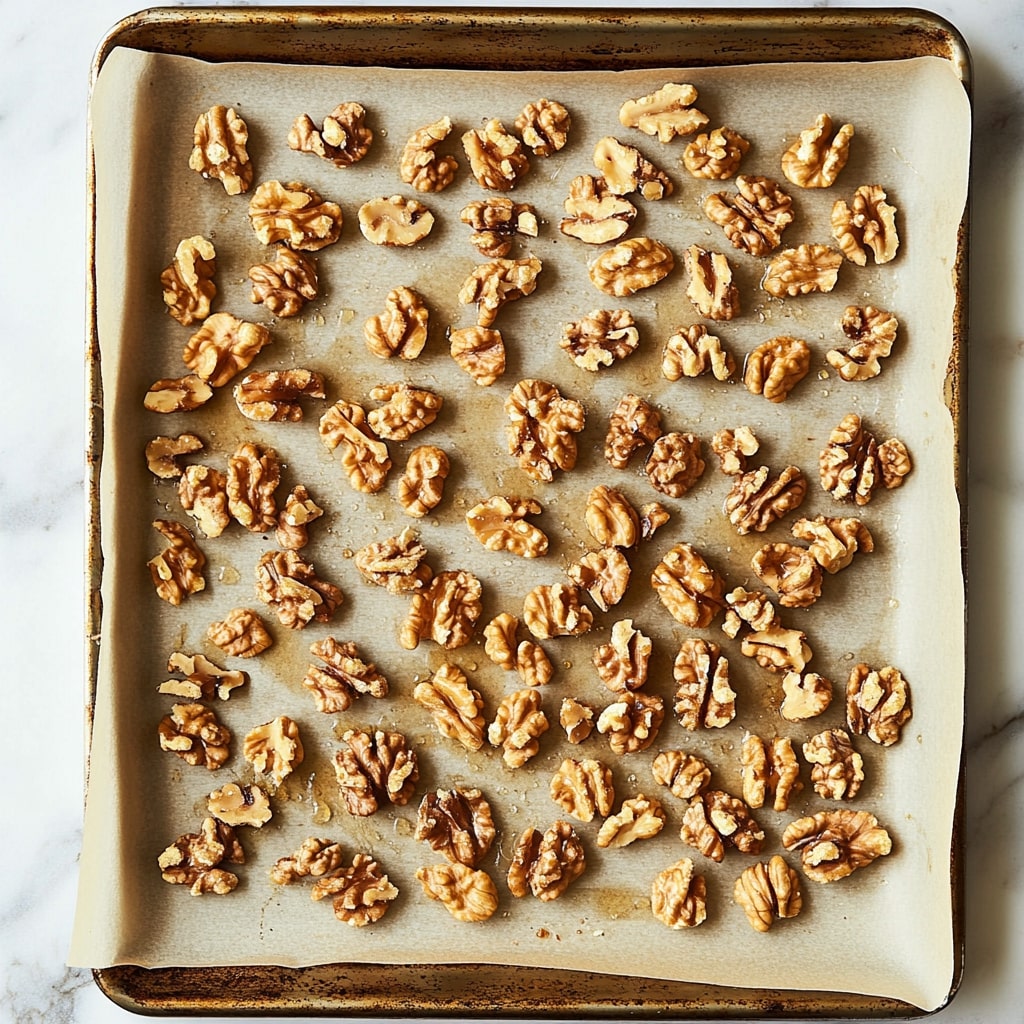 Toasted Walnuts Cooling On The Counter