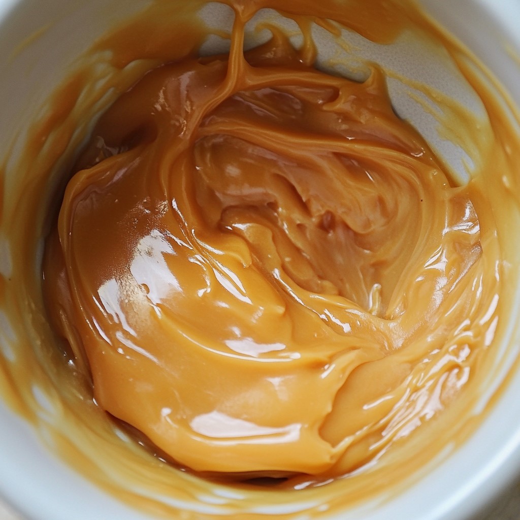 Melted caramel in a microwave-safe bowl