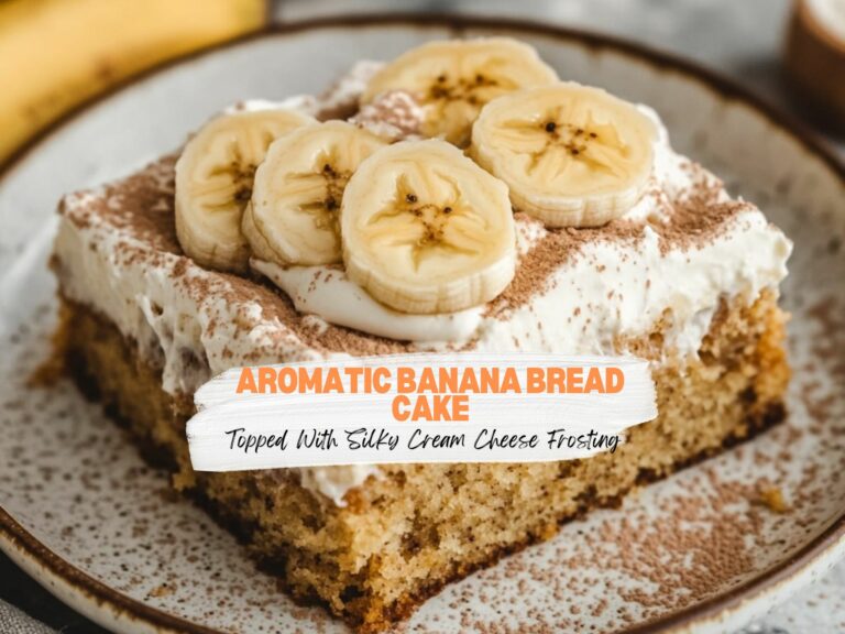 Sweet Banana Bread Cake Topped With Cream Cheese Frosting