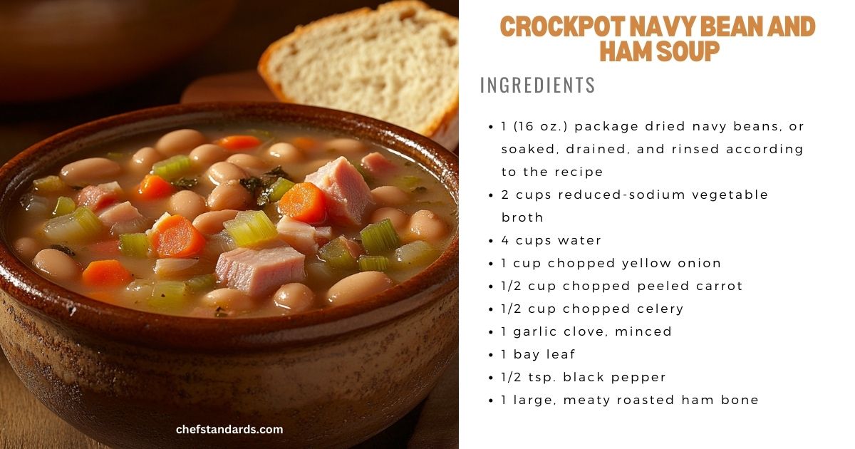 Easy And Filling Crockpot Navy Bean And Ham Soup