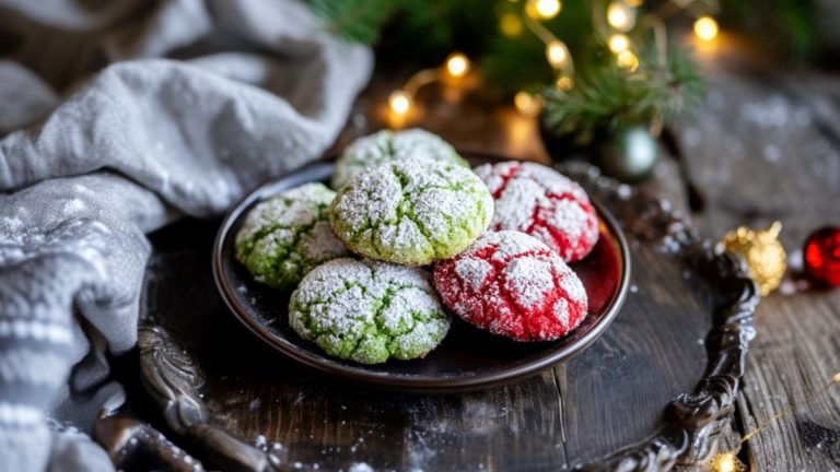 Cake Mix Crinkle Cookies Served On A Plate
