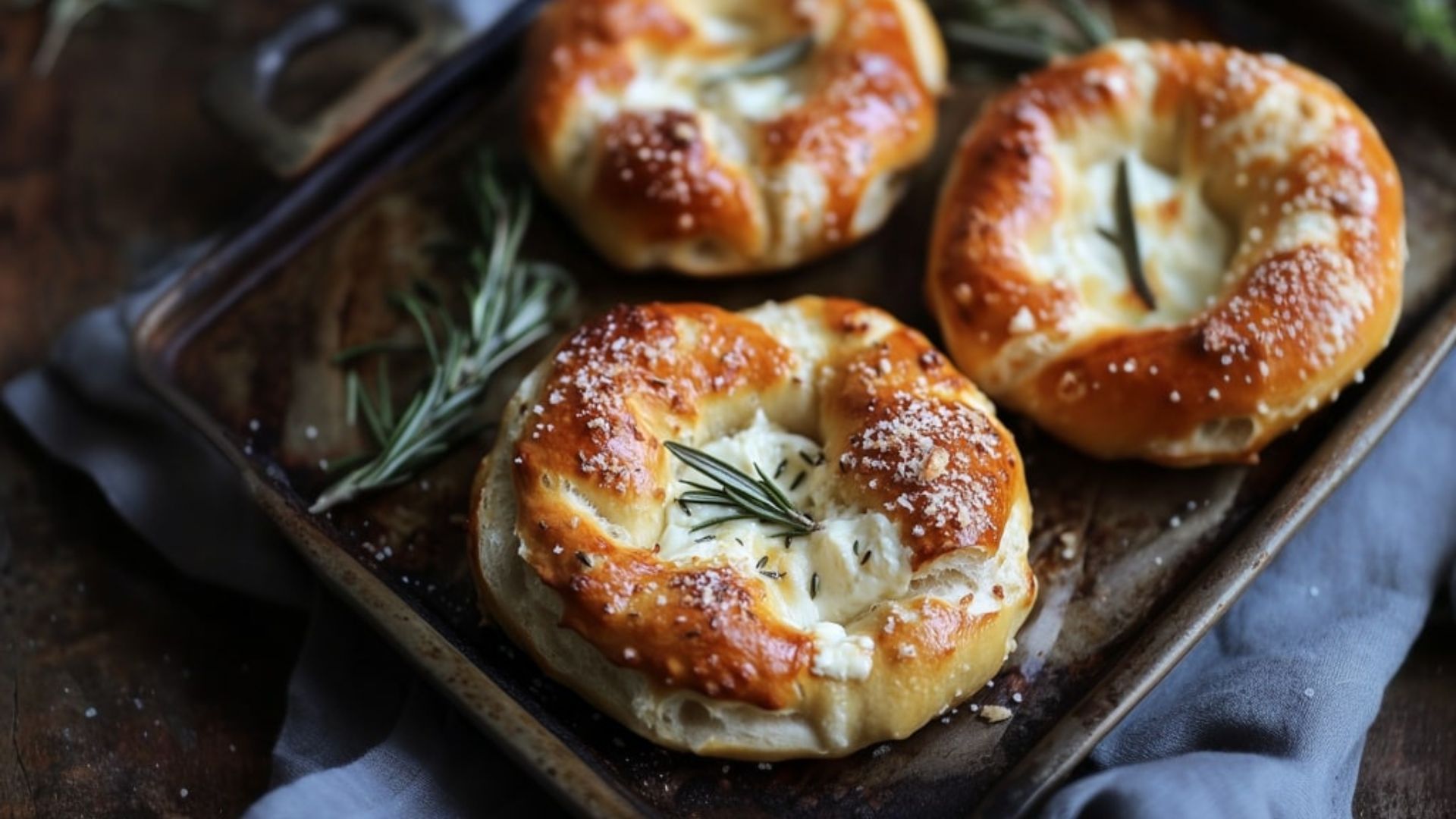 Mozzarella Stuffed Rosemary Parmesan Soft Pretzels Ready To Eat