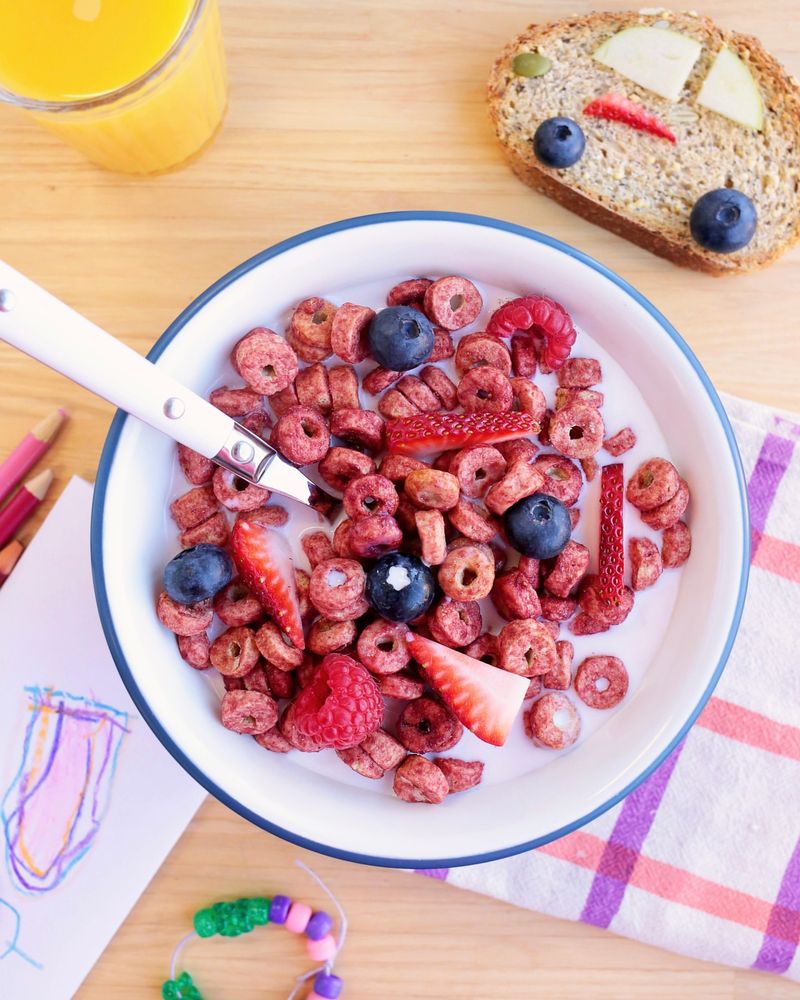 Breakfast Cereals with Red Bits
