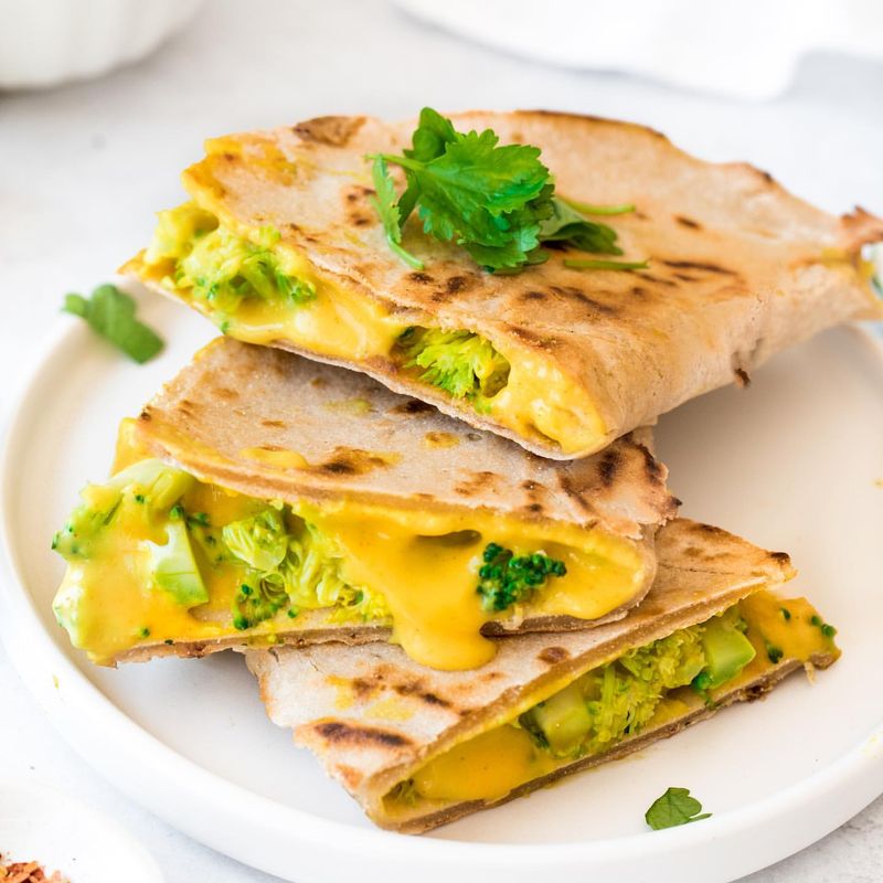 Broccoli and Cheese Quesadillas