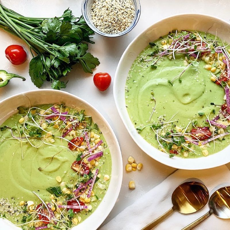 Chilled Cucumber Avocado Soup