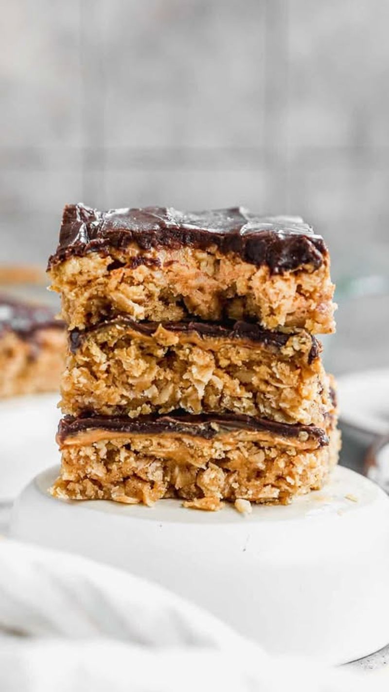Chocolate Peanut Butter Oat Bars