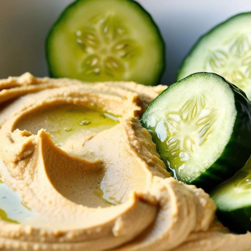 Cucumber Slices with Hummus