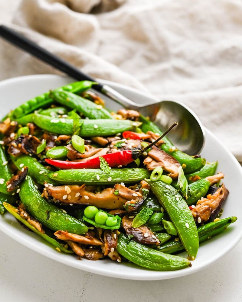 Ginger Garlic Snap Peas