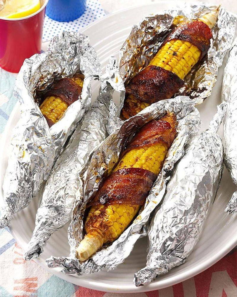 Iowa: Bacon-Wrapped Corn on the Cob