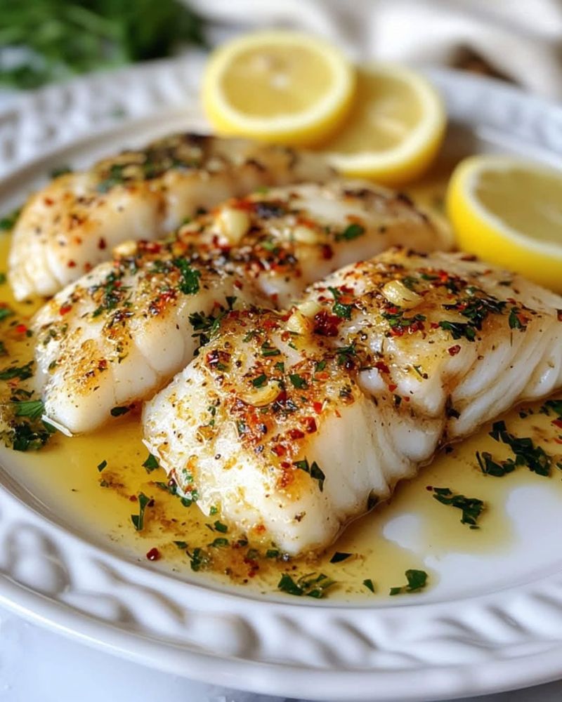 Lemon and Garlic Baked Cod