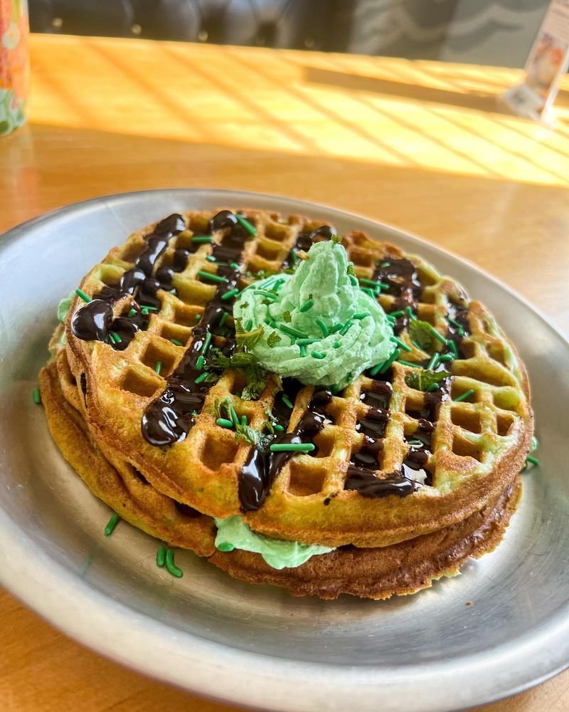 Mint Chocolate Waffles