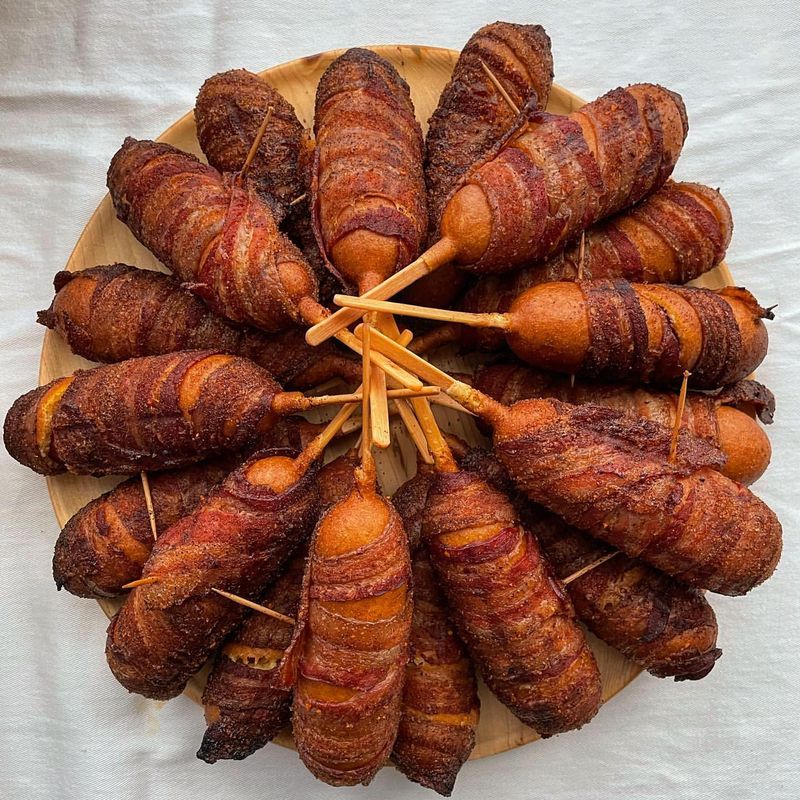 Nebraska: Bacon-Wrapped Corn Dogs