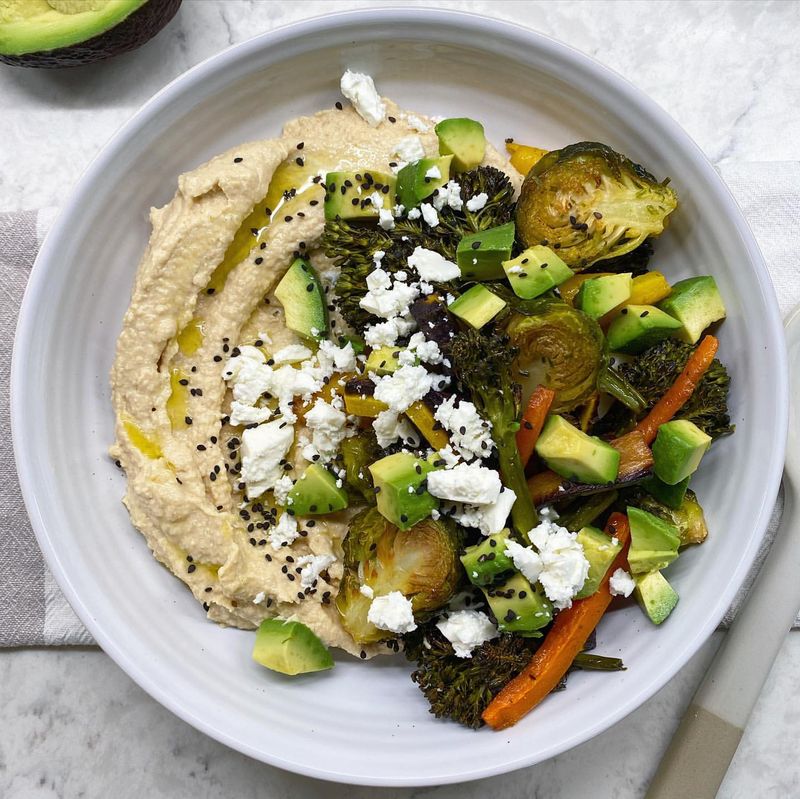 Roasted Veggie and Hummus Bowl