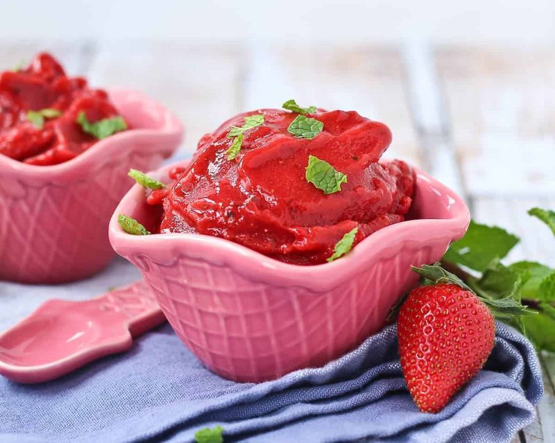 Strawberry Basil Sorbet