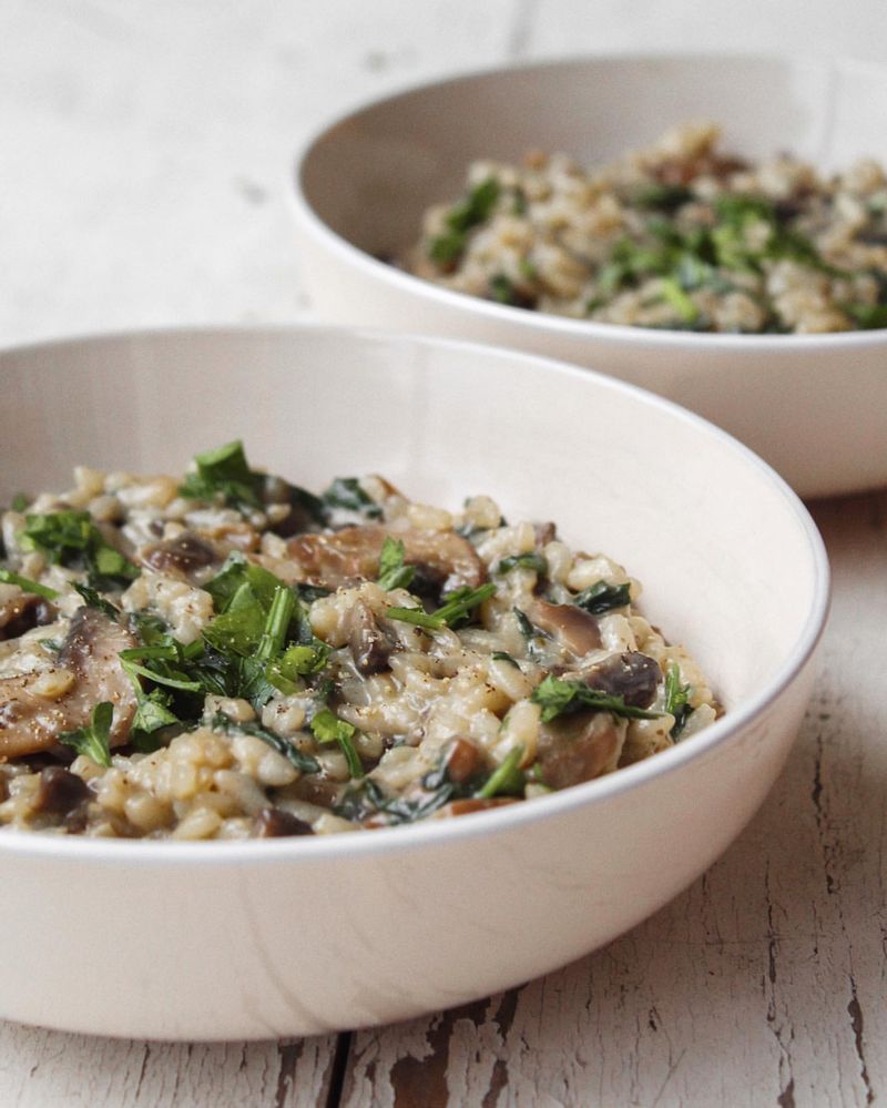 Mushroom and Spinach Risotto