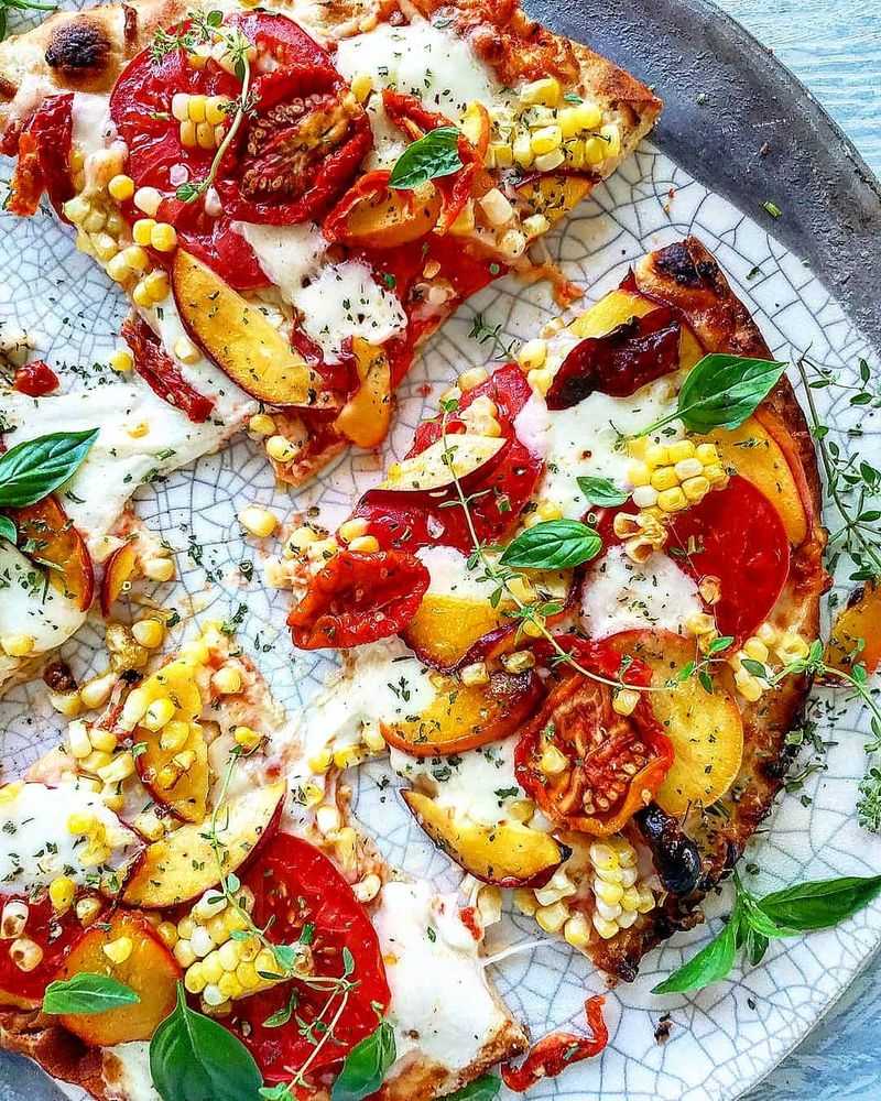 Grilled Corn and Tomato Pizza