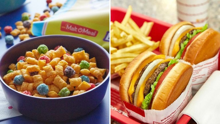 cereal and burgers